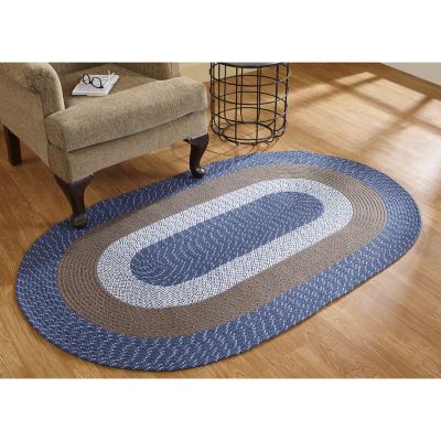 Better Trends Country Stripe Braided 4' X 6'  Oval Area Rug