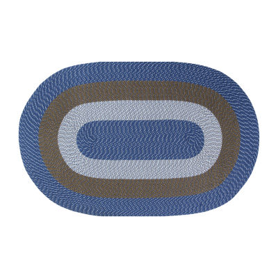 Better Trends Country Stripe Braided 4' X 6'  Oval Area Rug