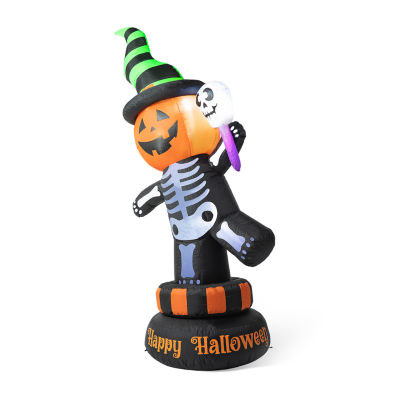Glitzhome Lighted Skeleton Decor Halloween Inflatable