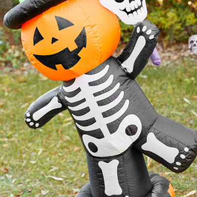Glitzhome Lighted Skeleton Decor Halloween Inflatable