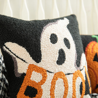Glitzhome 14"H Hooked Ghost Throw Pillow
