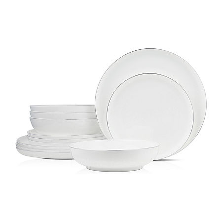 Stone + Lain Gabrielle 24-pc. Bone China Dinnerware Set, One Size, Silver