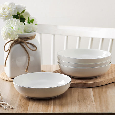 Stone + Lain Gabrielle 24-pc. Bone China Dinnerware Set, One Size, Silver