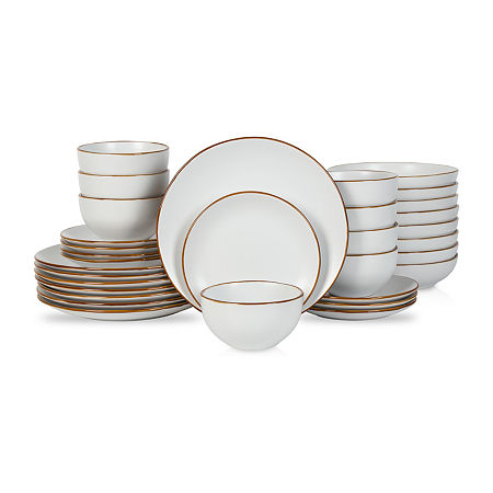 Stone + Lain Brasa 32-pc. Stoneware Dinnerware Set, One Size, White