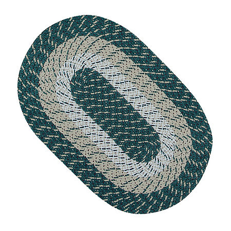 Better Trends Country Stripe Braided 3 Pc Oval Rug Set, One Size, Green