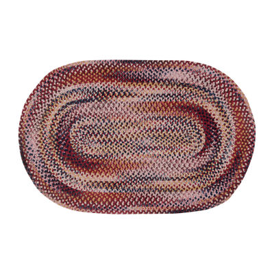 Better Trends Ombre Chenille Stripe Braided 3' X 5' Oval Accent Rug