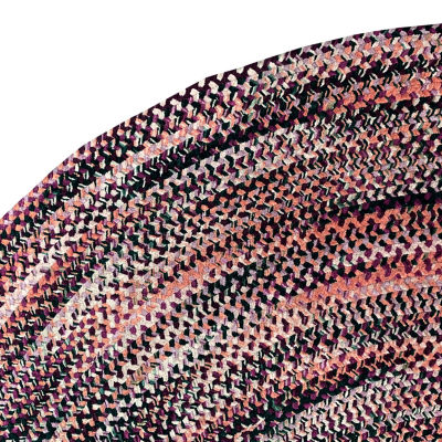 Better Trends Ombre Chenille Stripe Braided 3' X 5' Oval Accent Rug