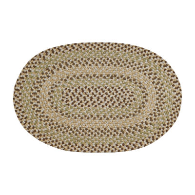 Better Trends Woodbridge Stripe Braided 7'4" X 9'4" Oval Area Rug