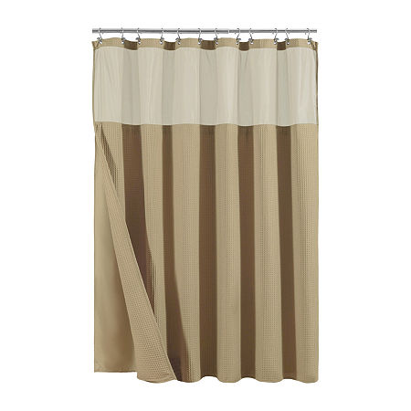 Awesome Home With Mesh Pockets Shower Curtain, One Size, Beige