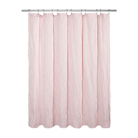 Awesome Home Solid Texture Shower Curtain, One Size, Pink