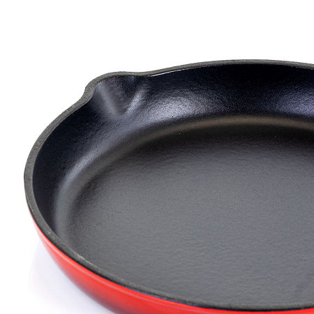 Megachef Enameled Cast Iron 10.25 Skillet, One Size, Red