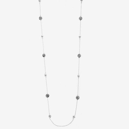 Monet Jewelry Station Womens Glass 34 Inch Strand Necklace In Black