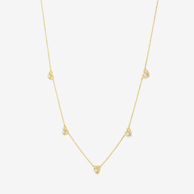 (G-H / Si2-I1) Womens 1/3 CT. T.W. Lab Grown White Diamond 10K Gold Heart 18 Inch Pendant Necklace