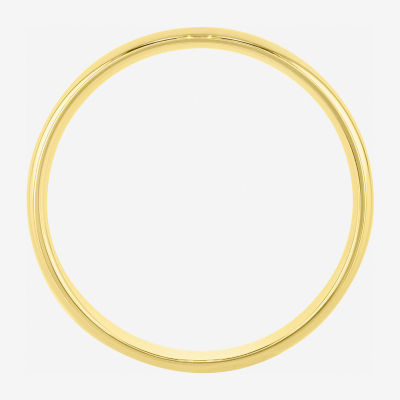 Womens 4MM 14K Gold Over Silver Round Wedding Band