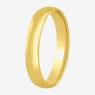 Womens 4MM 14K Gold Over Silver Round Wedding Band