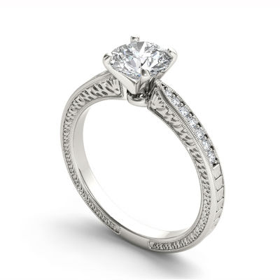 1 CT.T.W. Natural Round Diamond 14K Gold Engagement Ring