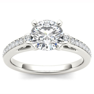1 CT.T.W. Natural Round Diamond 14K Gold Engagement Ring