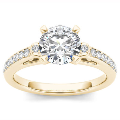 1 CT.T.W. Natural Round Diamond 14K Gold Engagement Ring