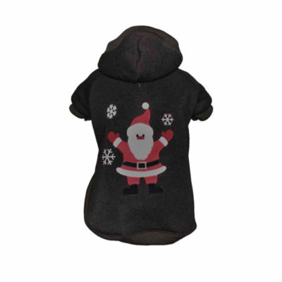 The Pet Life LED Lighting Juggling Santa Hooded Sweater Pet Costume