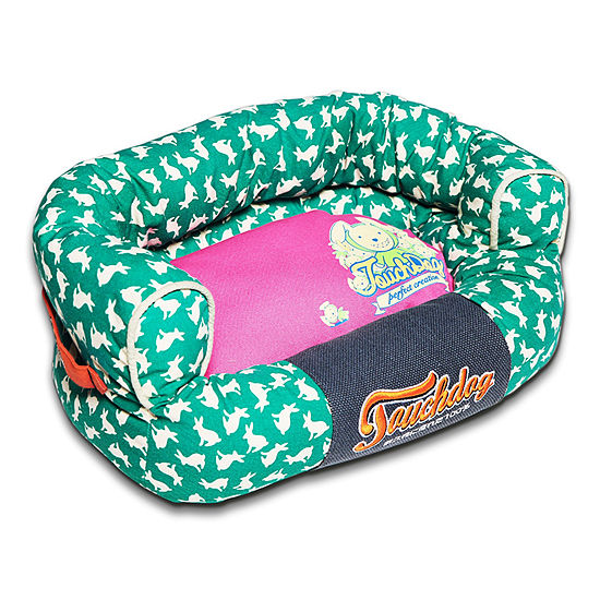 The Pet Life Touchdog Lazy-Bones Rabbit-Spotted Premium Easy Wash Couch Dog Bed