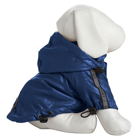 The Pet Life Reflecta-Sport Adjustable Weather-Proof Pet Windbreaker Jacket, One Size, Blue