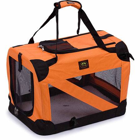 The Pet Life Folding Zippered 360° Vista View House Pet Crate, One Size, Orange