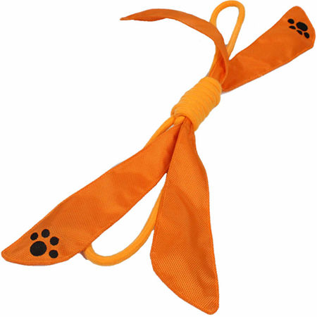 The Pet Life Extreme Bow Squeak Pet Rope Toy, One Size, Orange