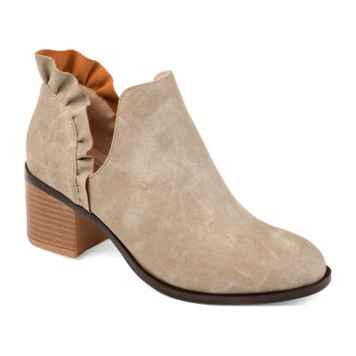 Journee Collection Womens Lennie Booties Stacked Heel Slipon JCPenney