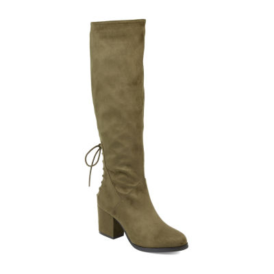 Journee Collection Womens Leeda Riding Boots Block Heel Zip