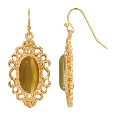 1928 Gold Tone Drop Earrings, Color Beige JCPenney