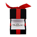 Promise My Love Womens 1/10 CT. T.W. Genuine White Diamond Sterling Silver Heart Promise Ring