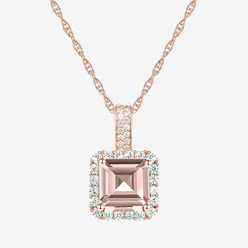 Yes, Please! Womens Lab Created Champagne Sapphire 14K Rose Gold Over  Silver Pendant Necklace