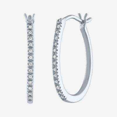 YES, PLEASE! 1/10 CT. T.W. Diamond Hoop Earrings in Sterling Silver