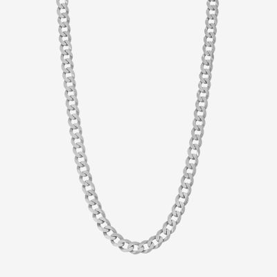 Sterling Silver Solid Curb Chain Necklace