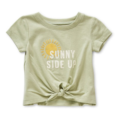 Okie Dokie Baby Girls Round Neck Short Sleeve Graphic T-Shirt