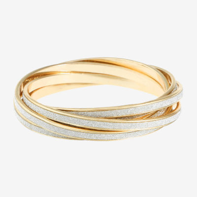 Jewelry Two Tone Bangle Bracelet, Color Twotone JCPenney