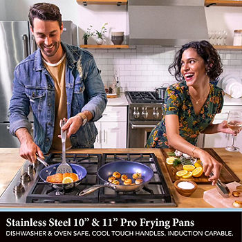 Granitestone Stainless Steel Blue 2-pc Nonstick Frying Pan Set