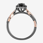 Enchanted Disney Fine Jewelry Villains Womens 1/10 CT. T.W. Genuine Black Onyx 10K Rose Gold Over Silver Maleficent Cocktail Ring