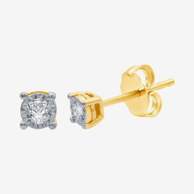 Ever Star 1/10 CT. T.W. Lab Grown White Diamond 14K Gold Over Silver 4.9mm Stud Earrings