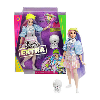 Barbie Extra Doll #2 In Shimmery Look With Pet Puppy, Pink, And Purple  Fantasy Hair Barbie Doll, Color: Barbie - JCPenney