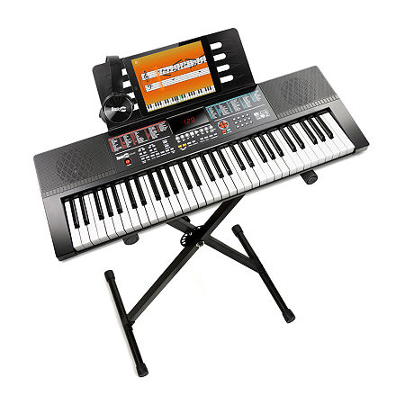 RockJam 61 Kybrd Piano Kit w/Stand Hdphne, One Size, Black