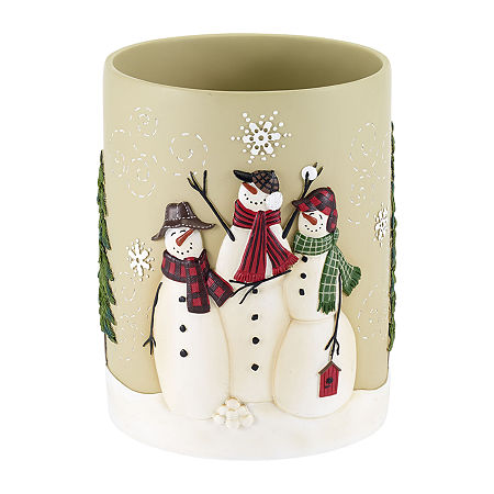 Avanti Snowmen Gathering Waste Basket, One Size, Beige