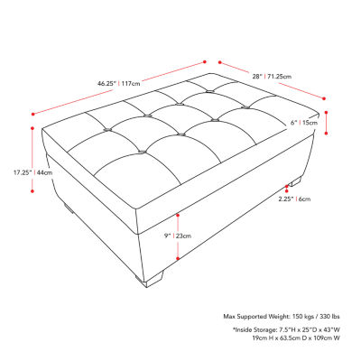 Corliving Antonio Ottoman