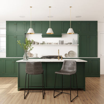 Corliving Palmer 2-pc. Counter Height Upholstered Bar Stool