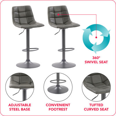 Corliving Palmer 2-pc. Tufted Swivel Bar Stool