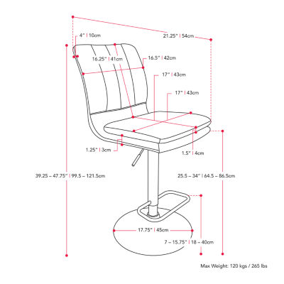 Corliving Palmer 2-pc. Tufted Swivel Bar Stool