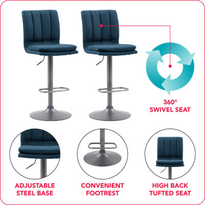 Corliving Palmer 2-pc. Tufted Swivel Bar Stool