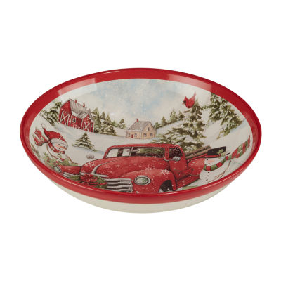 Certified International Red Truck Christmas Serving Bowl