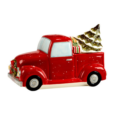 Certified International Red Truck Christmas Cookie Jar