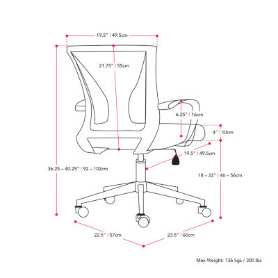 Corliving Workspace Ergonomic Design Adjustable Height Office Chair